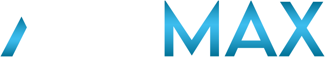 ASG MAX logo in white and blue lettering on a black background